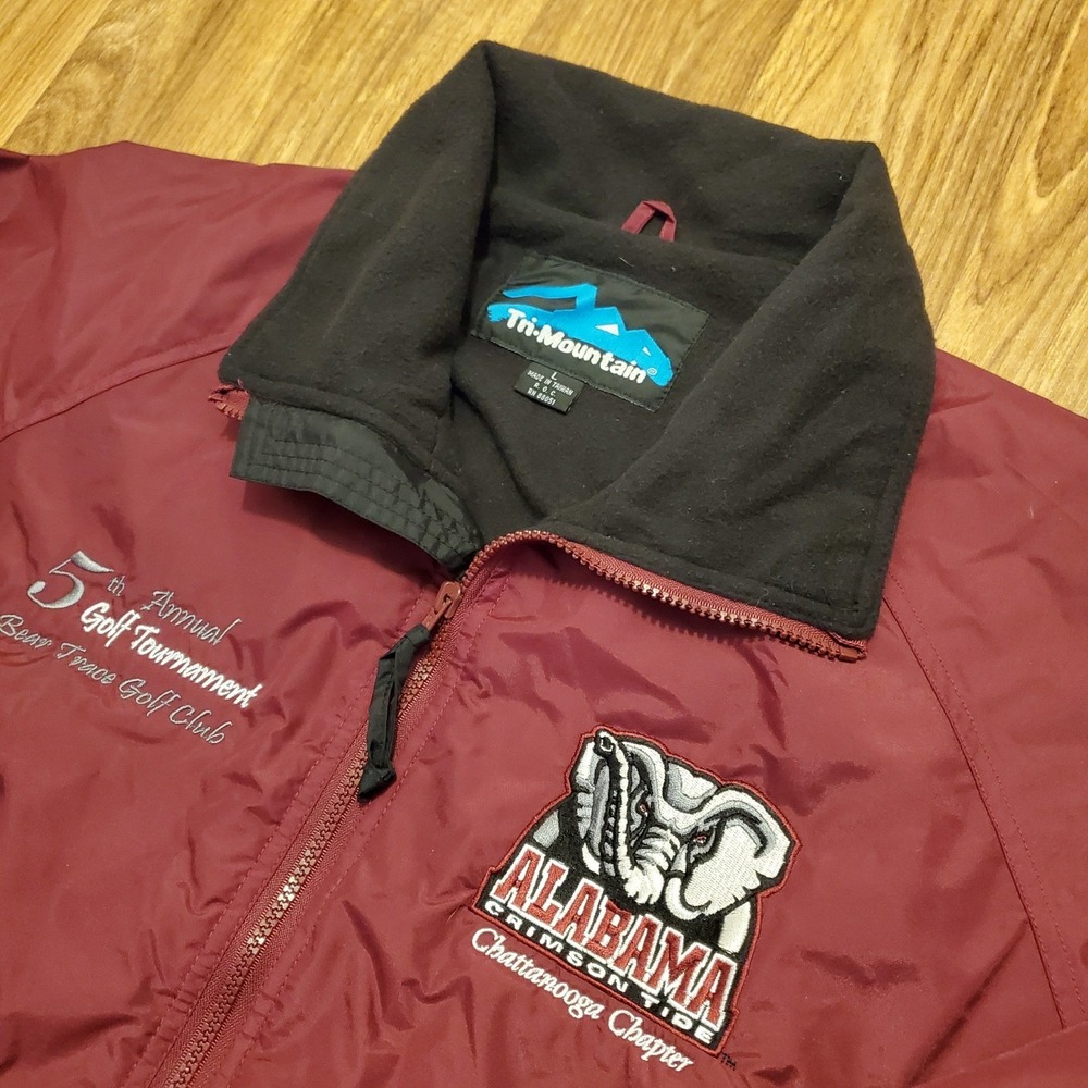Vintage Alabama Crimson Tide Golf Jacket‎ Men Large Crimson Tri Mountain